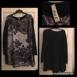 Paisley Print Light Sweater Tunic Sz 2x